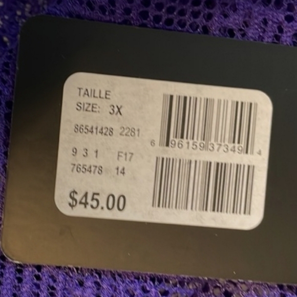 [3X] Ashley Graham lingerie - Purple stretchy/lace bralette - Tri Strap back - Picture 9 of 9